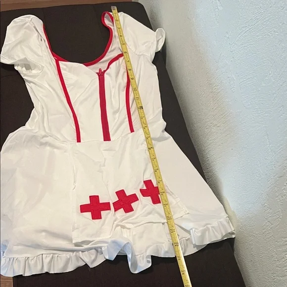 # 0763+ Women’s Nurse Costume - White and Red Set - Picture 3 of 6